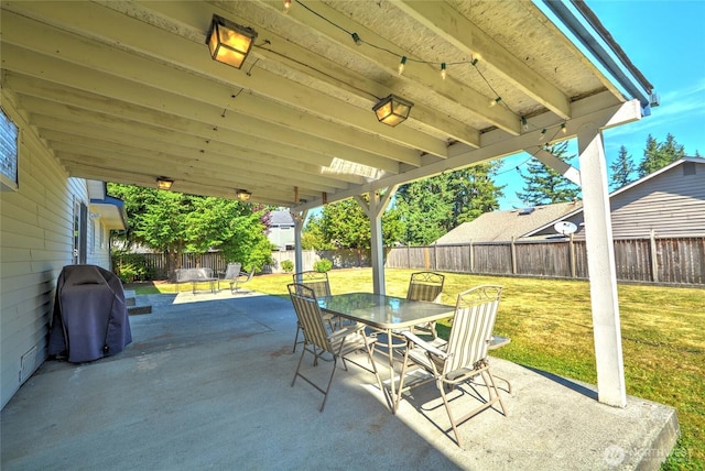 3711 116th St SE, Everett, WA 98208 - fenced backyard with outdoor dining area, area for grilling, and a patio area
