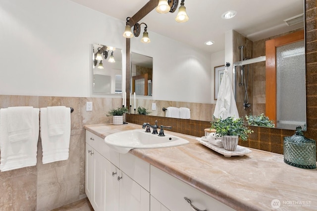 10036 NE 115th Ln Unit A3, Kirkland, WA 98033 - full bath featuring vanity, tile walls, and a tile shower
