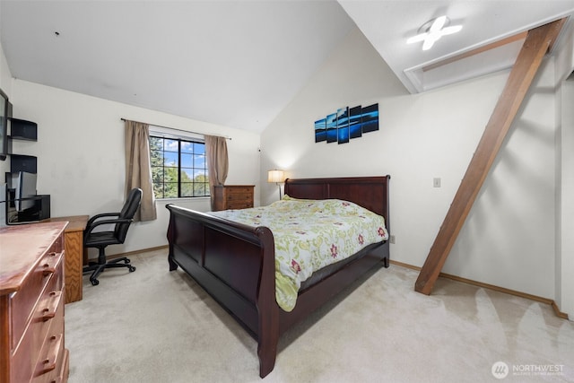 4051 S 159th Ln, Tukwila, WA 98188 - bedroom with light colored carpet, lofted ceiling, and an office area