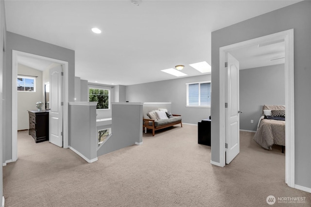 6815 278th St NW, Stanwood, WA 98292 - bedroom with carpet, a skylight, and recessed lighting