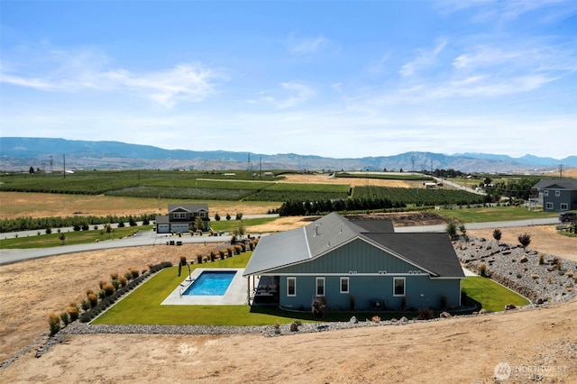 451S Partridge Ln, East Wenatchee, WA 98802 - aerial view of sparsely populated area featuring a mountainous background and a pool area