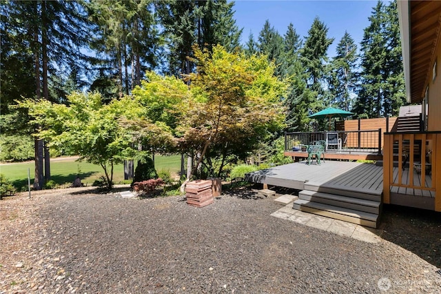 81 E Dunoon Pl, Shelton, WA 98584 - view of yard featuring a wooden deck