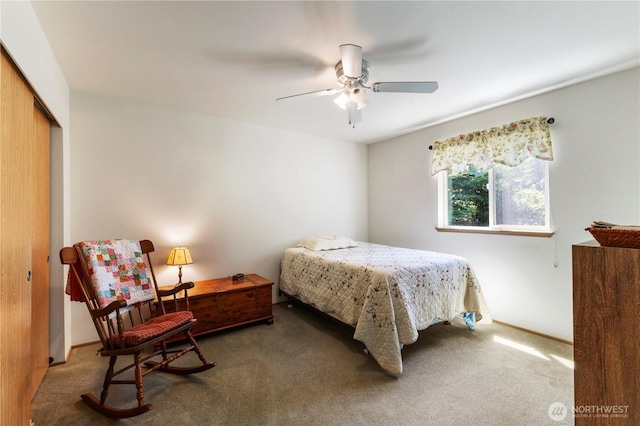 81 E Dunoon Pl, Shelton, WA 98584 - carpeted bedroom with a closet and ceiling fan