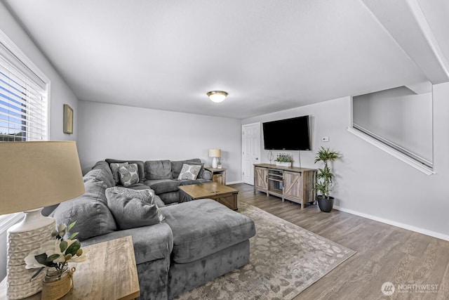 7308 Clamdigger Dr, Blaine, WA 98230 - living area with wood finished floors and baseboards