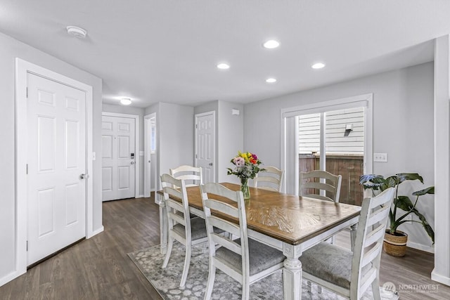 7308 Clamdigger Dr, Blaine, WA 98230 - dining area with dark wood-type flooring and recessed lighting