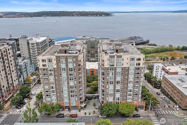 2801 1st Ave Unit 501, Seattle, WA 98121 - bird's eye view of apartment complex and a nearby body of water