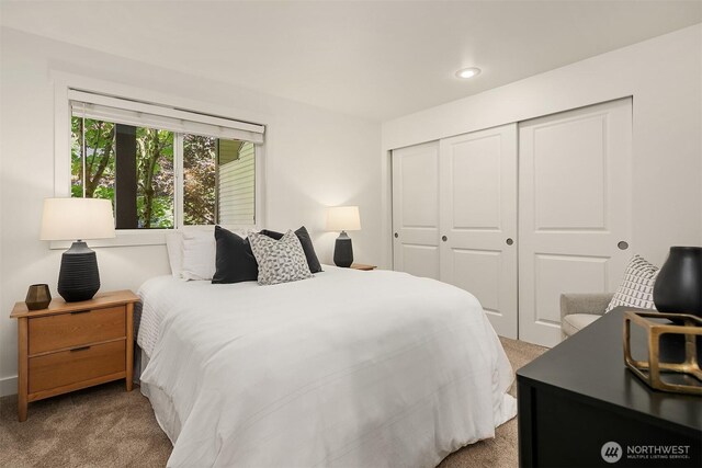 8615 238th St SW Unit B202, Edmonds, WA 98026 - carpeted bedroom featuring a closet and recessed lighting