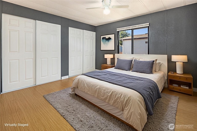 11500 Meridian Ave S Unit 22, Everett, WA 98208 - bedroom featuring wood finished floors and ceiling fan