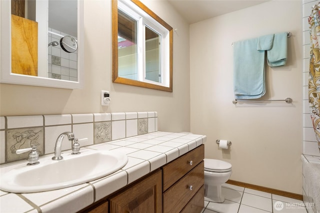 3613 Mcmullan Rd, Wenatchee, WA 98801 - bathroom featuring tile patterned floors, vanity, and a shower with curtain