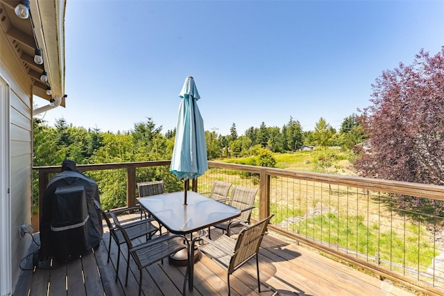 3761 Hannah Ct, Bellingham, WA 98226 - wooden terrace featuring outdoor dining area and area for grilling