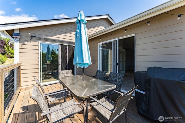 3761 Hannah Ct, Bellingham, WA 98226 - wooden deck featuring outdoor dining area