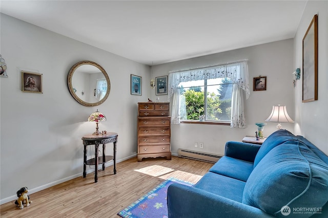 17004 137th Pl SE, Renton, WA 98058 - living room featuring a baseboard heating unit and wood finished floors