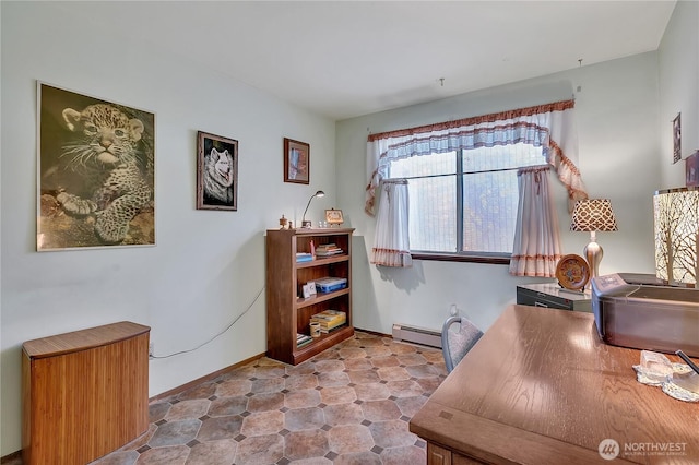 17004 137th Pl SE, Renton, WA 98058 - office area featuring baseboard heating and baseboards