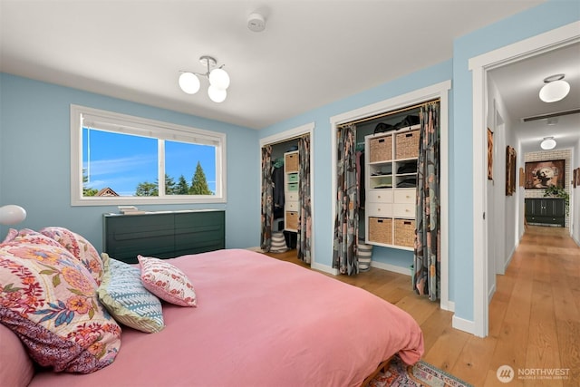 6002 Ridgeview Pl, Ferndale, WA 98248 - bedroom featuring multiple closets and light wood finished floors