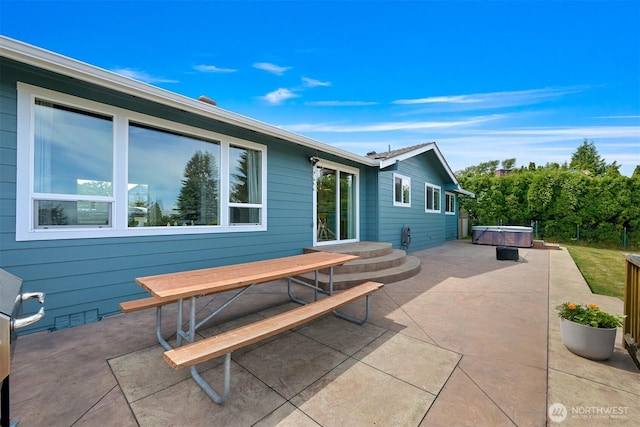 6002 Ridgeview Pl, Ferndale, WA 98248 - view of patio featuring a hot tub