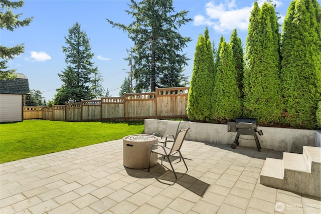 922 SW 160th St, Burien, WA 98166 - fenced backyard with a patio, area for grilling, and a fire pit