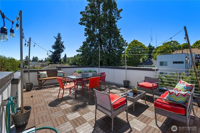 1804 25th Ave Unit A, Seattle, WA 98122 - wooden terrace featuring outdoor dining area