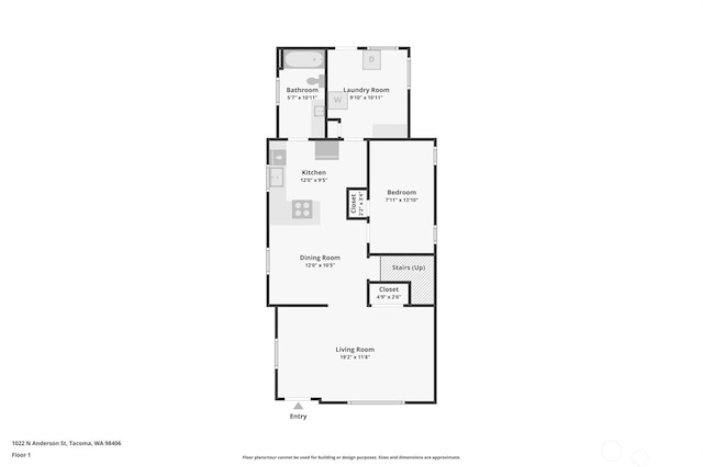 1022 N Anderson St, Tacoma, WA 98406 - view of property floor plan