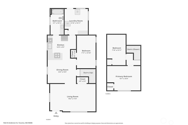 1022 N Anderson St, Tacoma, WA 98406 - view of room layout