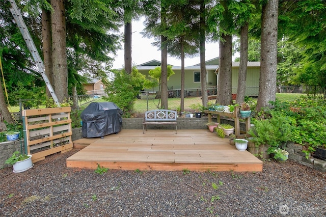 717 Judith Ct, Aberdeen, WA 98520 - wooden deck featuring a grill and a fenced backyard