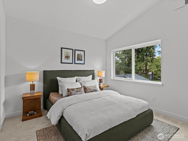 9015 Dibble Ave NW, Seattle, WA 98117 - bedroom with vaulted ceiling and light carpet