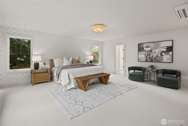 331 18th Ave, Kirkland, WA 98033 - bedroom featuring wallpapered walls, carpet floors, and multiple windows