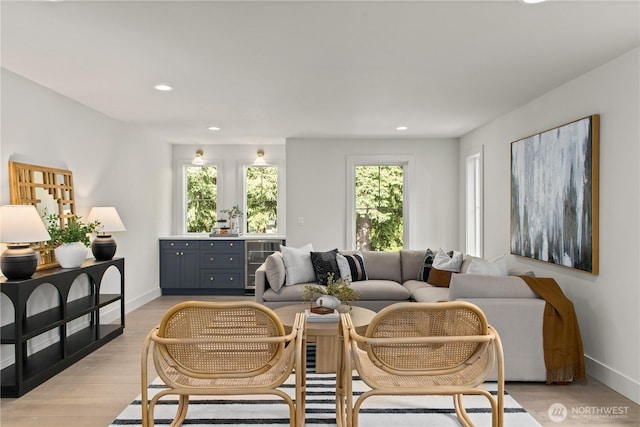 331 18th Ave, Kirkland, WA 98033 - living room with plenty of natural light, light wood-style floors, and recessed lighting