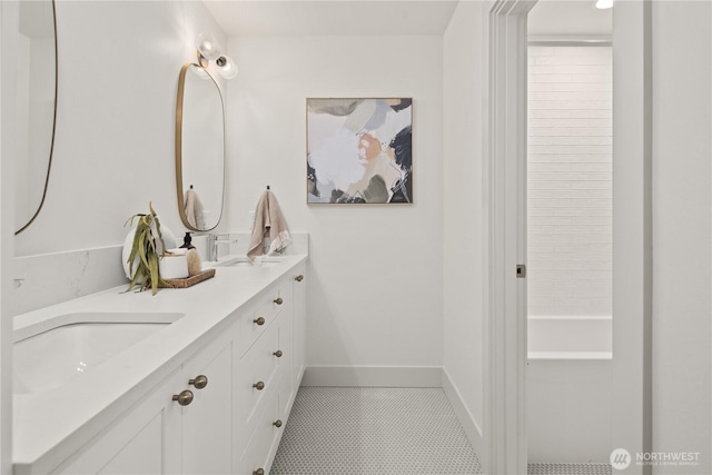 331 18th Ave, Kirkland, WA 98033 - bathroom featuring double vanity and tile patterned floors