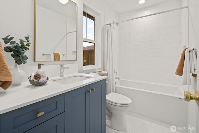 333 18th Ave, Kirkland, WA 98033 - bathroom with vanity, shower / bath combo, and tile patterned floors