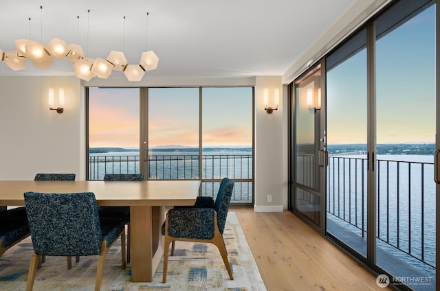 1620 43rd Ave E Unit 15A-B, Seattle, WA 98112 - dining room featuring light wood-style floors, a water view, and plenty of natural light