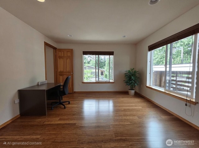 408 Eddy Ct, Port Townsend, WA 98368 - home office with wood finished floors and recessed lighting