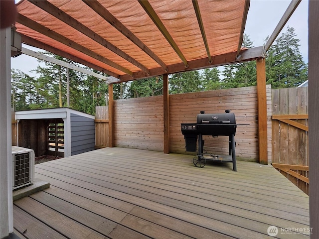 408 Eddy Ct, Port Townsend, WA 98368 - wooden terrace featuring a grill