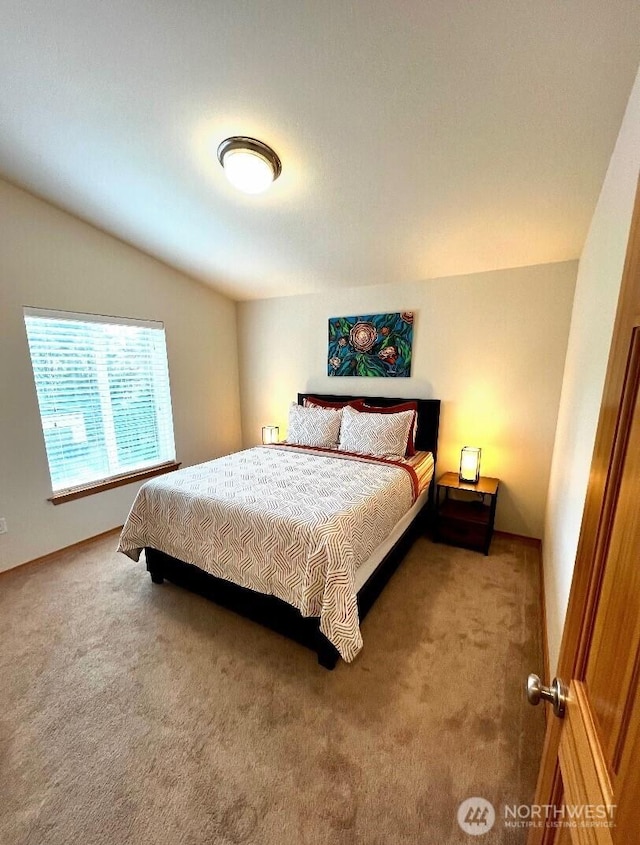 408 Eddy Ct, Port Townsend, WA 98368 - bedroom featuring carpet flooring and lofted ceiling