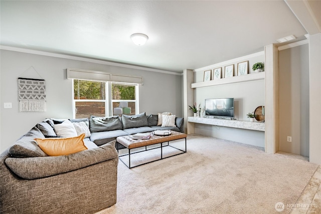 3563 Sweet Rd, Blaine, WA 98230 - living room featuring ornamental molding and carpet