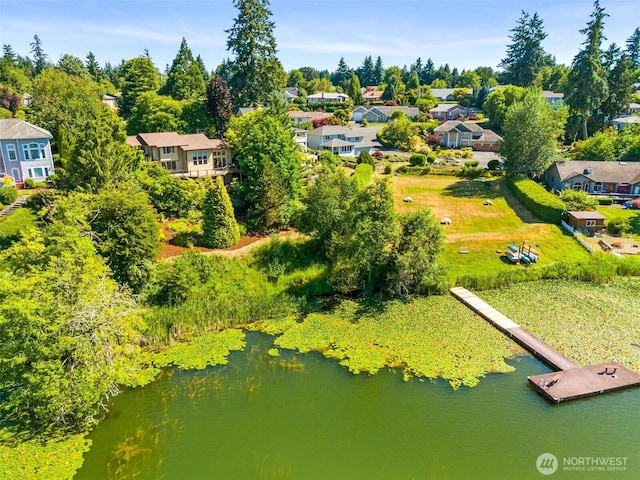 6701 Macintosh Ct SE, Olympia, WA 98513 - aerial view of residential area featuring a large body of water and a tree filled landscape