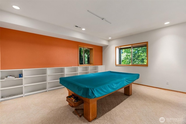 6701 Macintosh Ct SE, Olympia, WA 98513 - game room featuring recessed lighting, carpet floors, and billiards