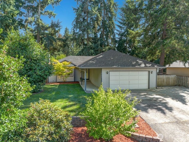 8106 186th Street Ct E, Puyallup, WA 98375 - ranch-style home with driveway, an attached garage, and roof with shingles
