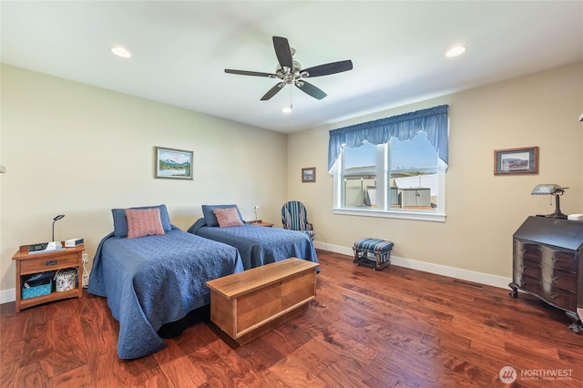3516 Dianna Way, Wenatchee, WA 98801 - bedroom featuring wood finished floors, recessed lighting, and a ceiling fan
