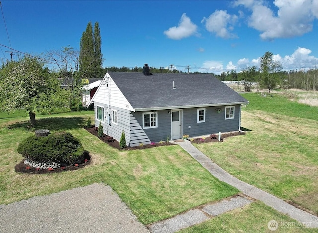 4476 Birch Bay Lynden Rd, Birch Bay, WA 98230 - bungalow-style home featuring roof with shingles, a chimney, and a front yard