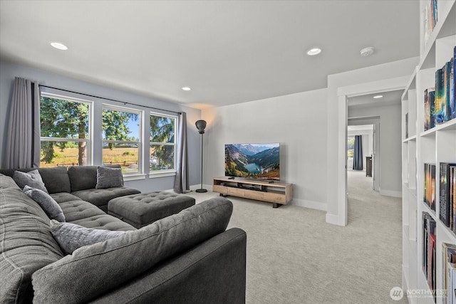 1427 114th Ave E, Edgewood, WA 98372 - carpeted living area featuring recessed lighting and baseboards