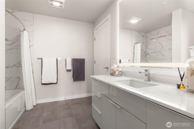 450 S Main St Unit 1608, Seattle, WA 98104 - bathroom featuring vanity and shower / tub combo