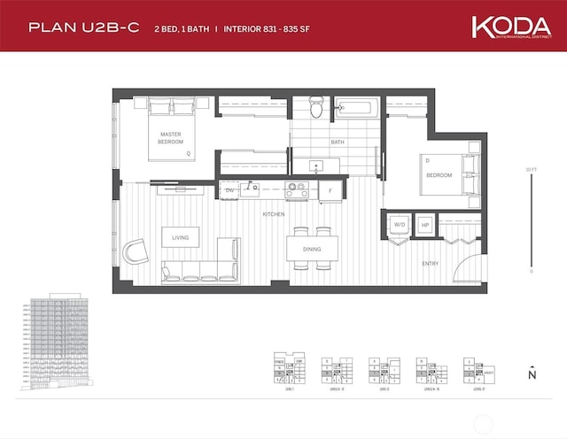 450 S Main St Unit 1608, Seattle, WA 98104 - view of floor plan / room layout