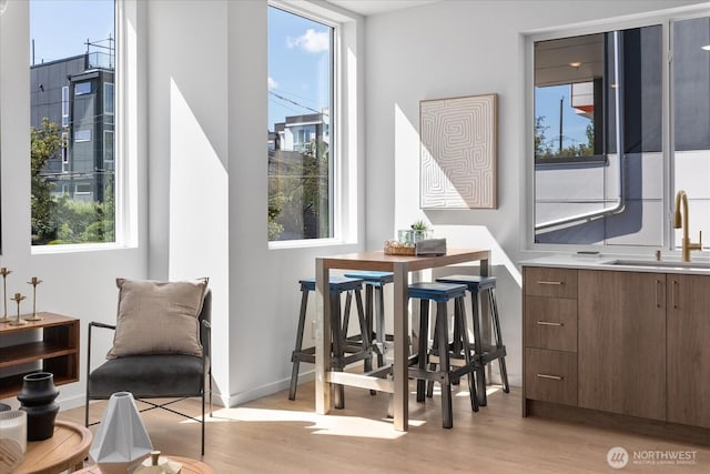 918 28th Ave S Unit B, Seattle, WA 98144 - dining area with light wood-style flooring and baseboards
