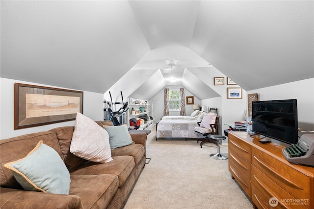 2060 Hammond Ave, Dupont, WA 98327 - bedroom with light carpet and lofted ceiling