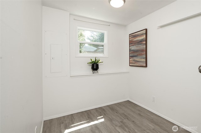 2500 Samish Way Unit 13, Bellingham, WA 98229 - empty room with wood finished floors and electric panel