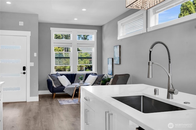 1315 Astor St, Bellingham, WA 98225 - washroom featuring cabinet space, light wood-style floors, and recessed lighting