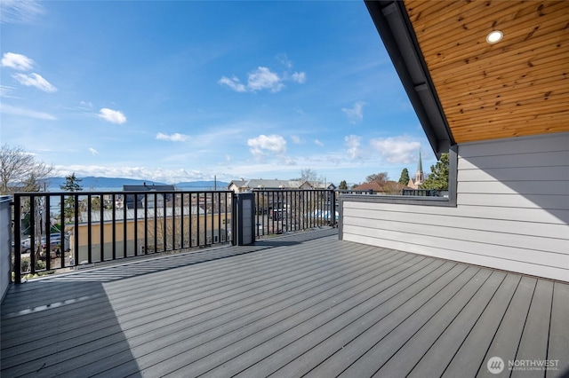 1315 Astor St, Bellingham, WA 98225 - wooden deck with a mountain view
