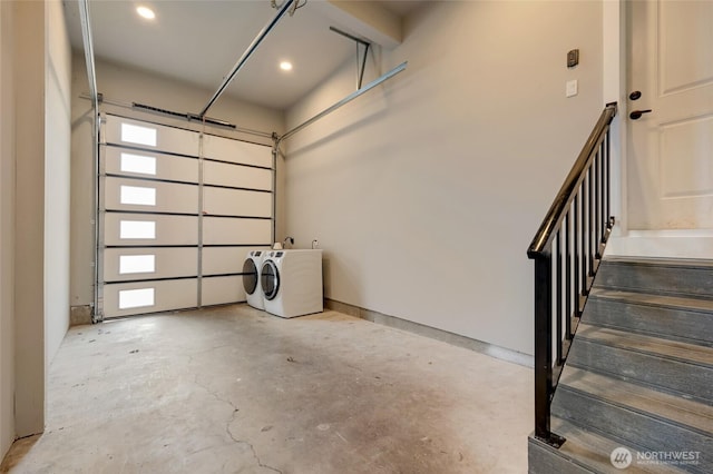 1315 Astor St, Bellingham, WA 98225 - garage with washing machine and dryer and recessed lighting