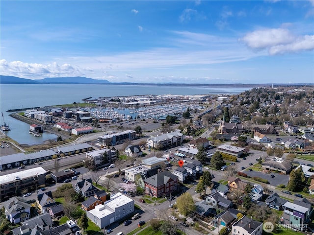 1315 Astor St, Bellingham, WA 98225 - aerial view of property and surrounding area featuring a water and mountain view