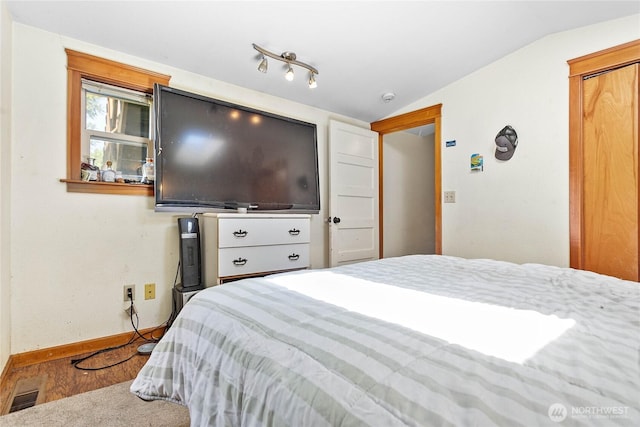 2639 Yew St, Bellingham, WA 98226 - bedroom featuring lofted ceiling and wood finished floors
